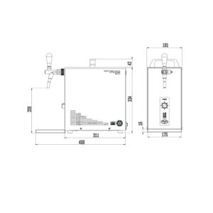 Lindr Pygmy 25K New Green Line - Zapfanlage_Durchlaufkühler mit Kompressor für Bier