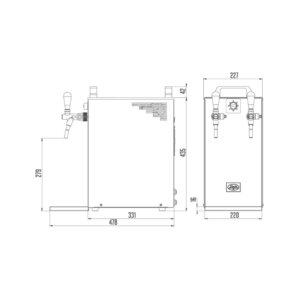 Lindr Kontakt 40K New Green Line – Zapfanlage_Durchlaufkühler mit Kompressor für Bier