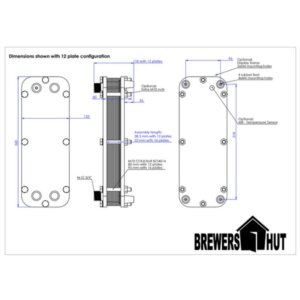 Brewers Hut Plattenwärmetauscher 12 Platten - zerlegbarer Plattenkühler für Würzekühlung