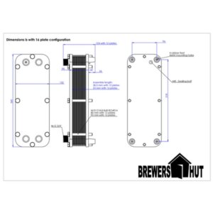 Brewers Hut Plattenwärmetauscher 16 Platten - zerlegbarer Plattenkühler für Würzekühlung