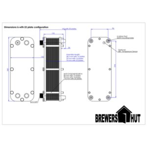 Brewers Hut Plattenwärmetauscher 22 Platten - zerlegbarer Plattenkühler für Würzekühlung